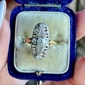 Antique 14k Platinum Diamond Ring